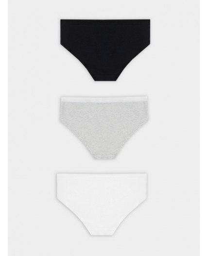 Трусы белый + серый меланж 4306-А +черный