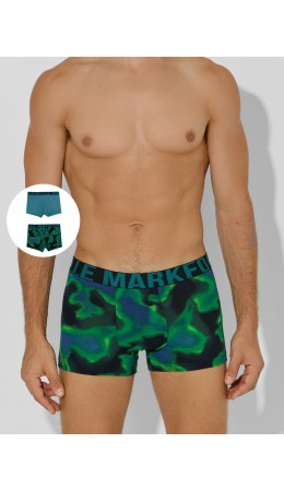 Трусы разводы на черном +зеленый