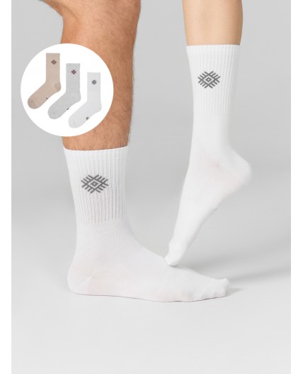 Носки белый /беж.мел /св.сер.меланж/