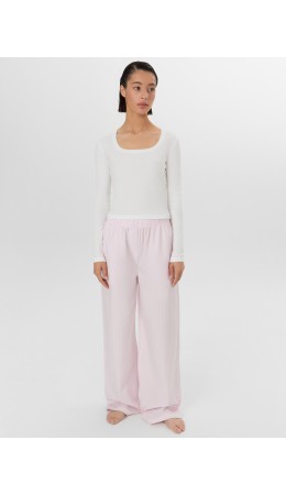 Комплект белый +бело -лиловые полосы на розовом облаке