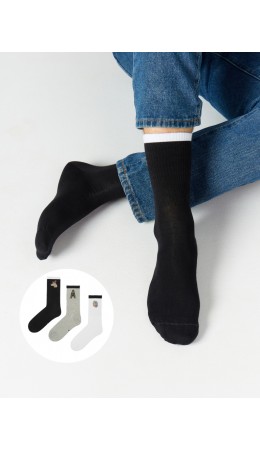 Носки черный /серый меланж /белый/