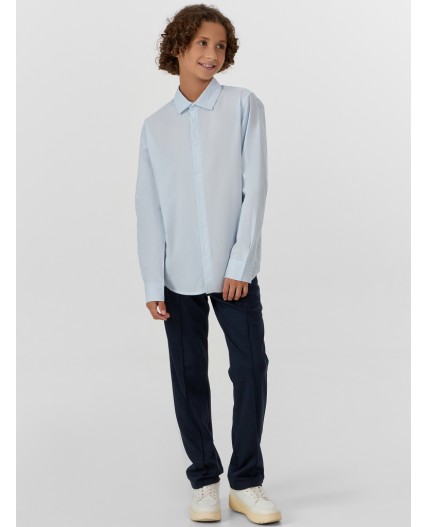 Рубашка бело -голубая полоска