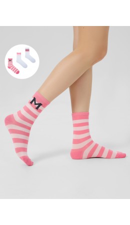 Носки лиловый /белый-3/