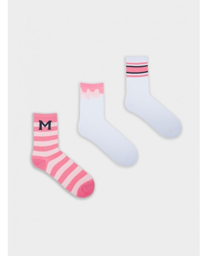 Носки лиловый /белый-3/