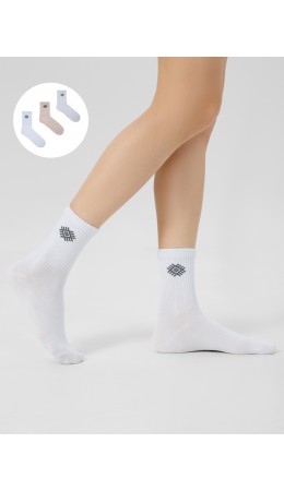 Носки белый /беж.мел /св.сер.меланж/