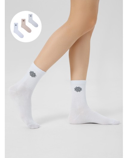 Носки белый /беж.мел /св.сер.меланж/