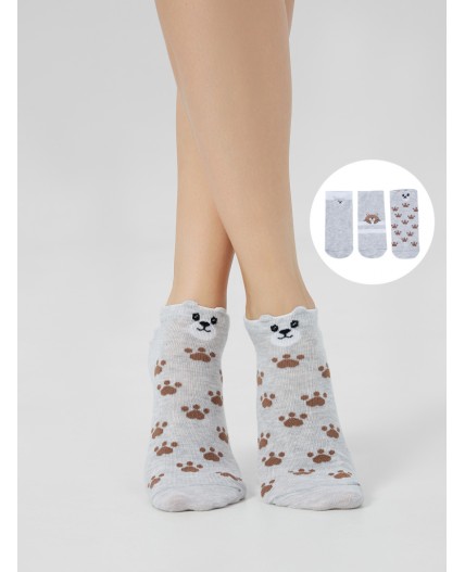 Носки св.серый меланж-3/