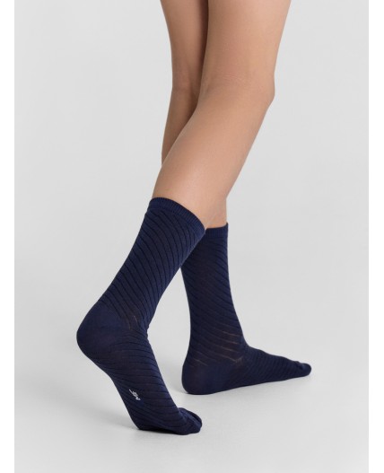 Носки т.синий /серый меланж/