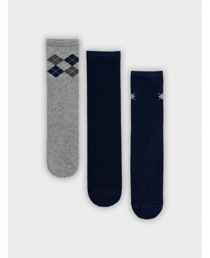 Носки т.синий /серый меланж/