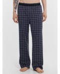 Брюки клетка на т.синем1