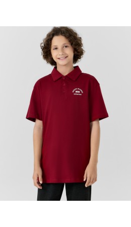 Поло гранатовый красный +печать