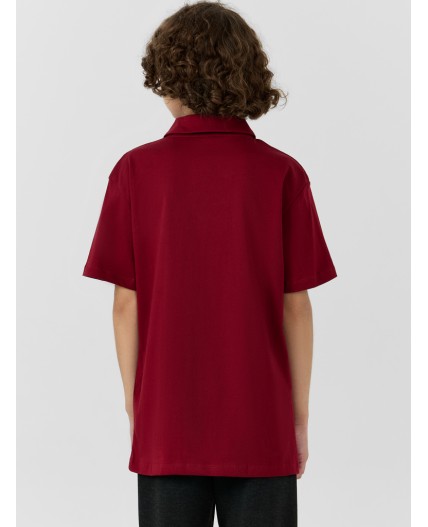 Поло гранатовый красный +печать