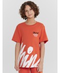 Футболка оранжевый терракот +печать