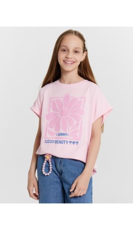 Футболка розовая сказка +печать