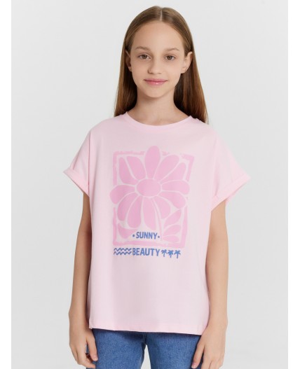 Футболка розовая сказка +печать