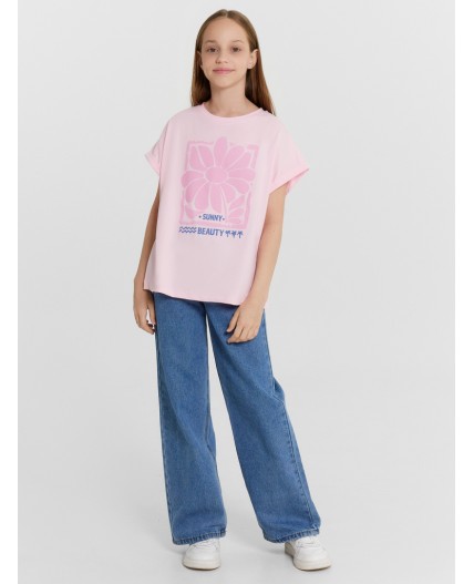 Футболка розовая сказка +печать
