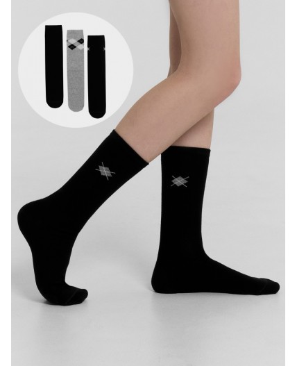 Носки черный /сер.меланж/