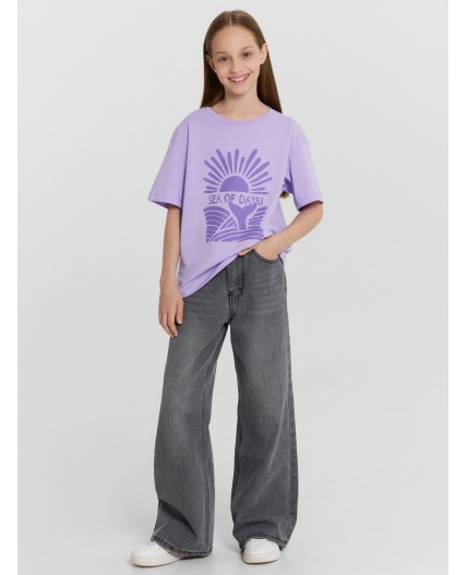 Футболка лаванда +печать1