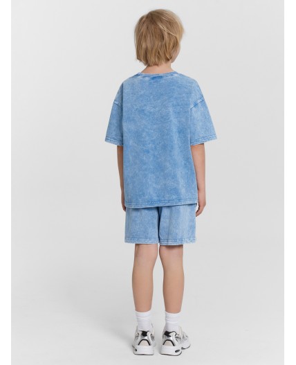 Комплект синий acid wash +печать