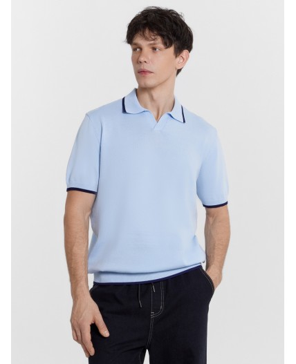 Поло серо -голубой +нэви
