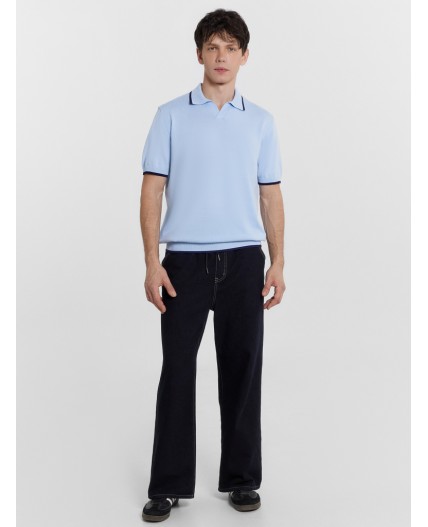 Поло серо -голубой +нэви