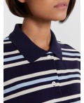 Поло полоски на т.синем