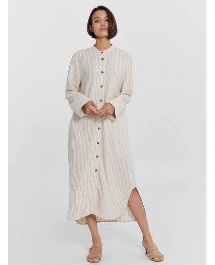 Платье коричневая полоска на молочном