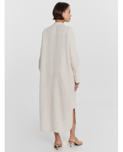 Платье коричневая полоска на молочном