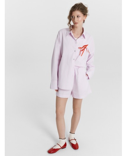 Шорты розово -голубая полоска