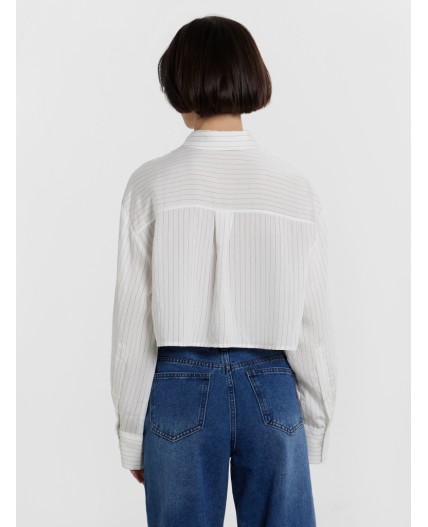 Рубашка черная полоска на белом