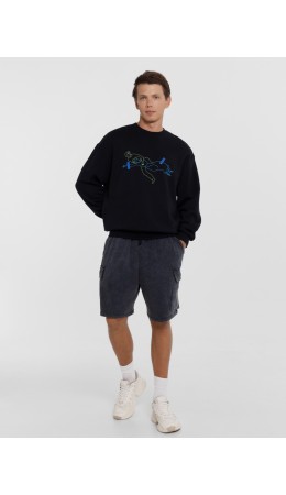 Шорты ACID WASH черный