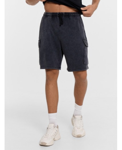 Шорты ACID WASH черный