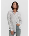 Рубашка графитовая полоска на белом