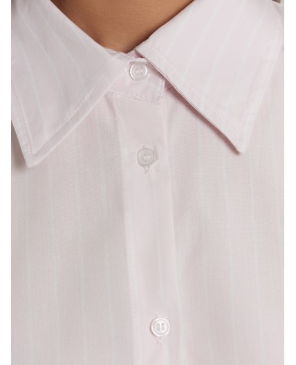 Рубашка бело -розовая полоска