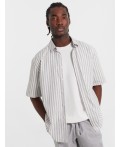 Рубашка бело -серая полоска