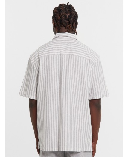 Рубашка бело -серая полоска