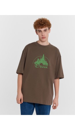 Футболка табак +печать