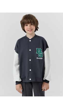 Толстовка графит +серый меланж 4306-А +печать