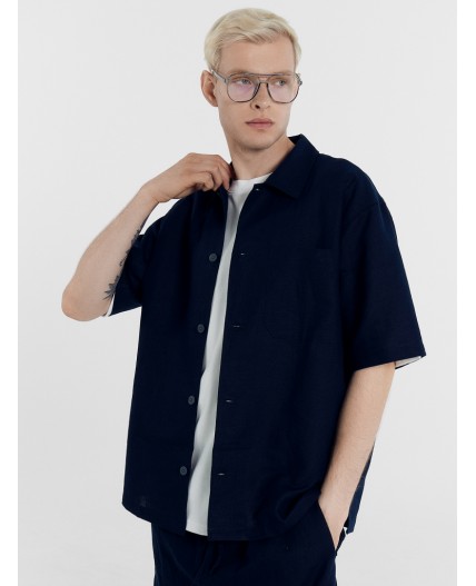 Рубашка т.синий