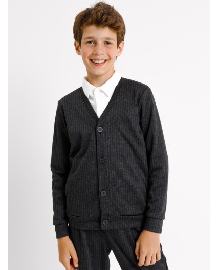 Жакет елочка черно -серая1