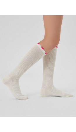 Носки молочный /малиновый