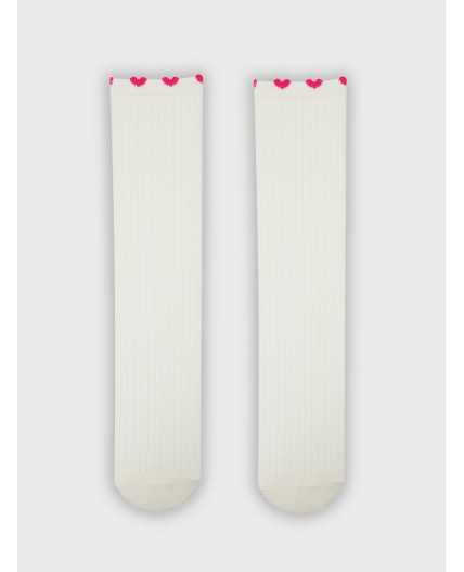 Носки молочный /малиновый