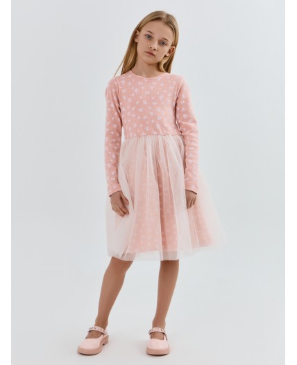 Платье цветы на св.розовом