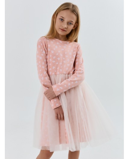 Платье цветы на св.розовом