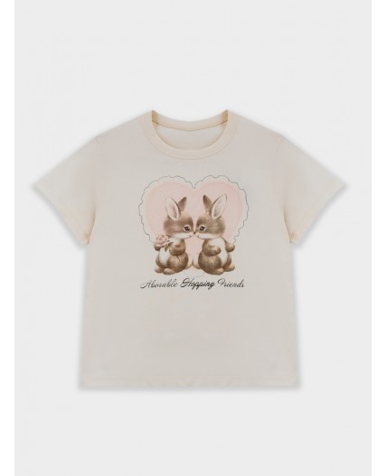 Комплект молочный +зайчики на розовом