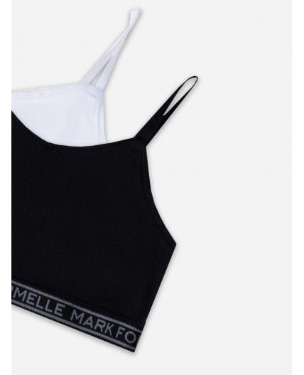 Топ белый +черный