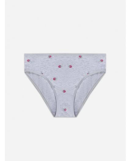Трусы малина на св.сером меланже
