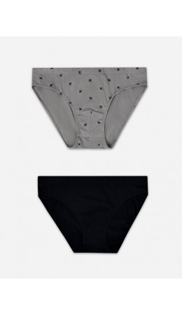 Трусы черный +самолеты на сером