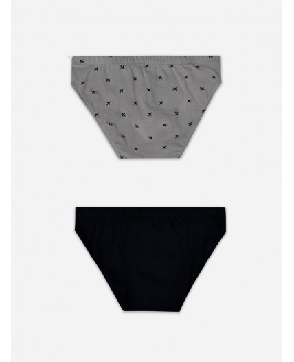 Трусы черный +самолеты на сером