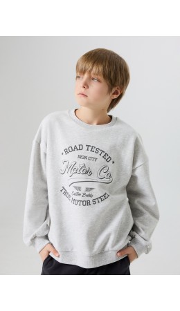 Свитшот серый меланж 4306-А +печать2